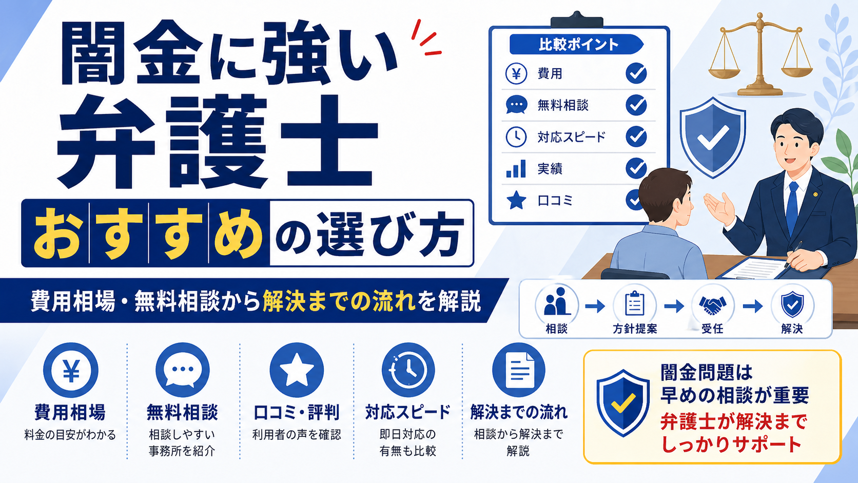 闇金に強い弁護士おすすめの選び方｜費用相場・無料相談から解決までの流れを解説